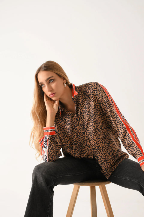 Camisa Sandro Animal Print - Talla XS