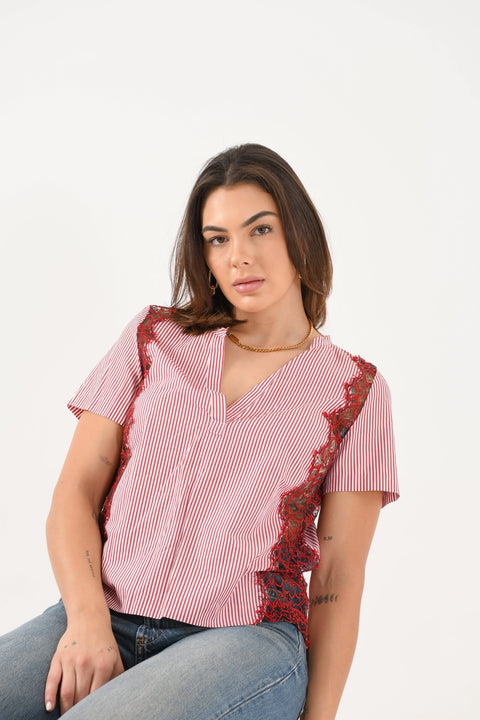 Blusa Sandro Cuello V - Talla XS
